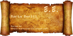 Barta Berill névjegykártya